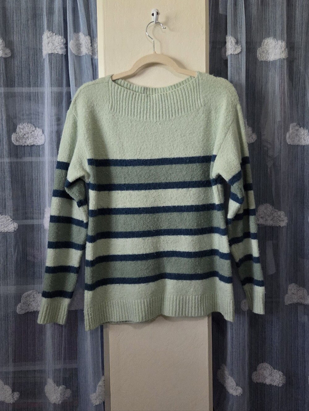Treasure & Bond Mint & Teal Striped Sweater